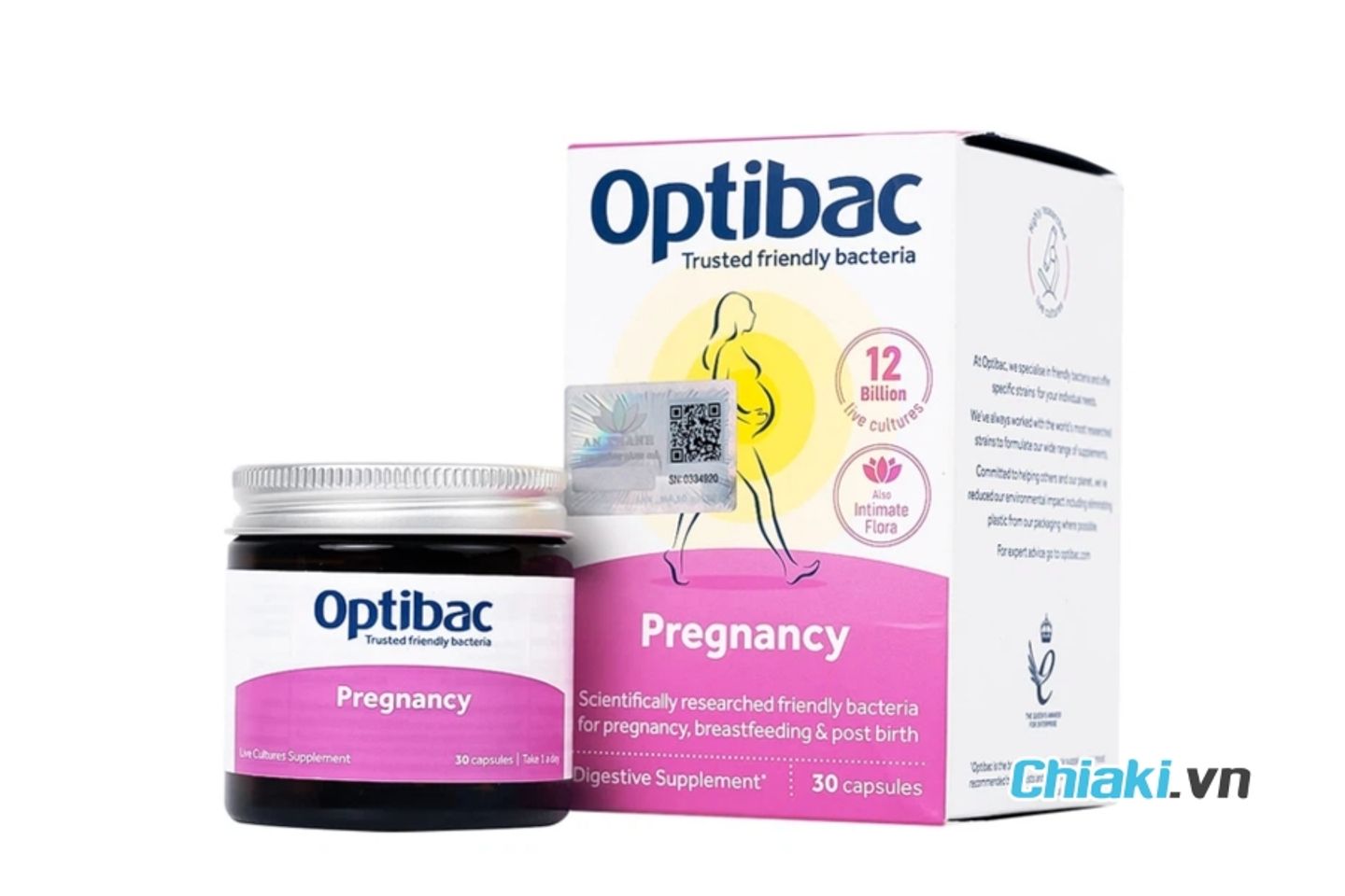 Men vi sinh cho b&agrave; bầu v&agrave; mẹ sau sinh Optibac for pregnancy