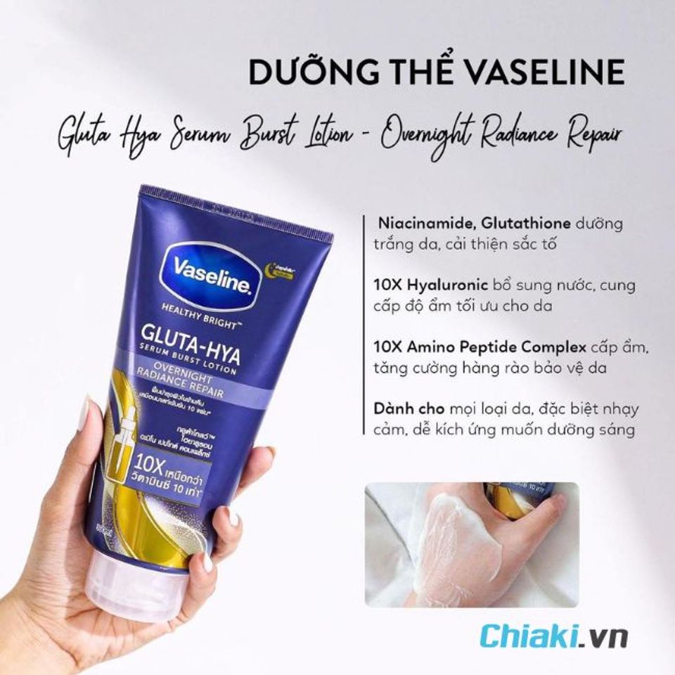Sữa dưỡng trắng da body ban đ&ecirc;m Vaseline