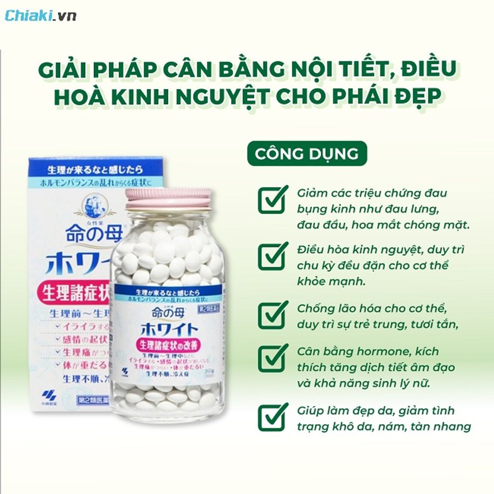 Vi&ecirc;n uống Kobayashi hỗ trợ điều h&ograve;a chu kỳ kinh nguyệt