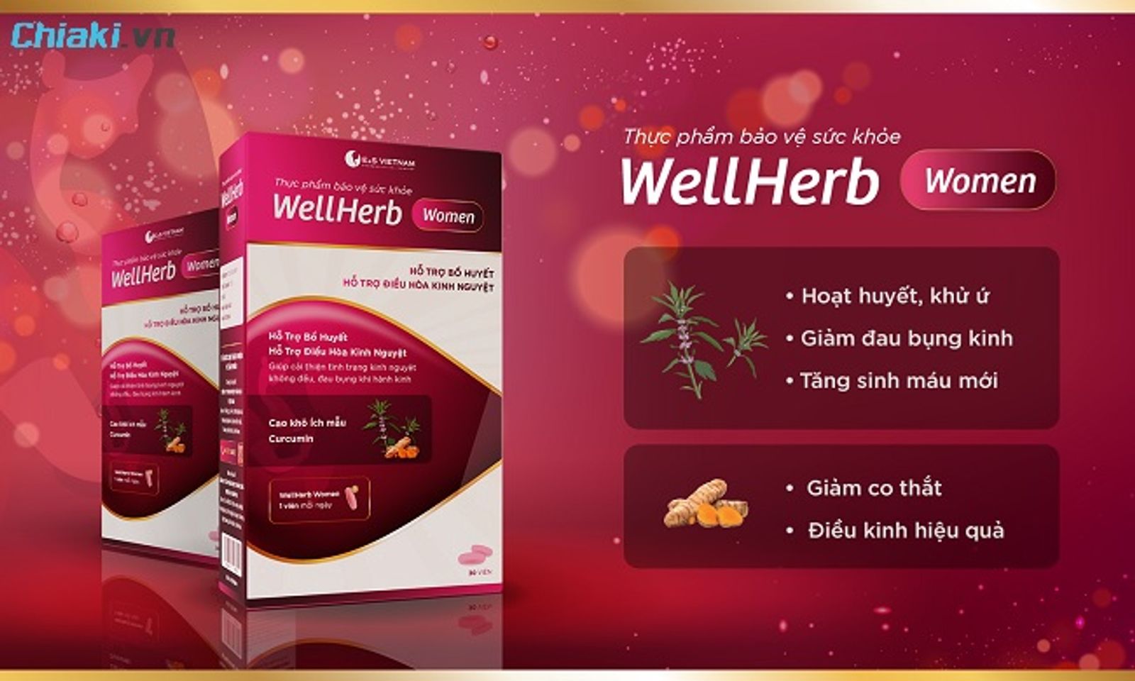 Vi&ecirc;n uống WellHerb Women hỗ trợ ổn định chu kỳ kinh