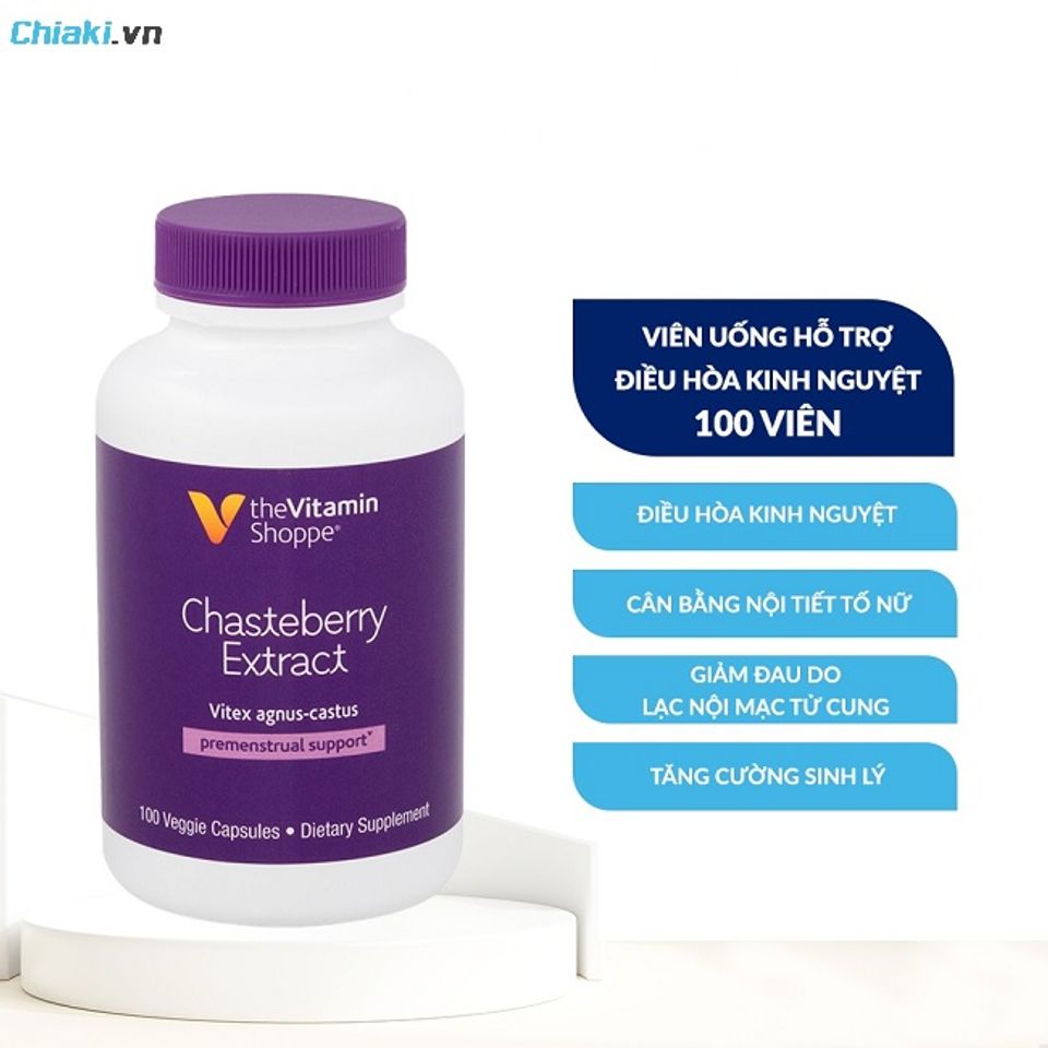 Vi&ecirc;n uống The Vitamin Shoppe hỗ trợ c&acirc;n bằng nội tiết, giảm triệu chứng tiền kinh nguyệt