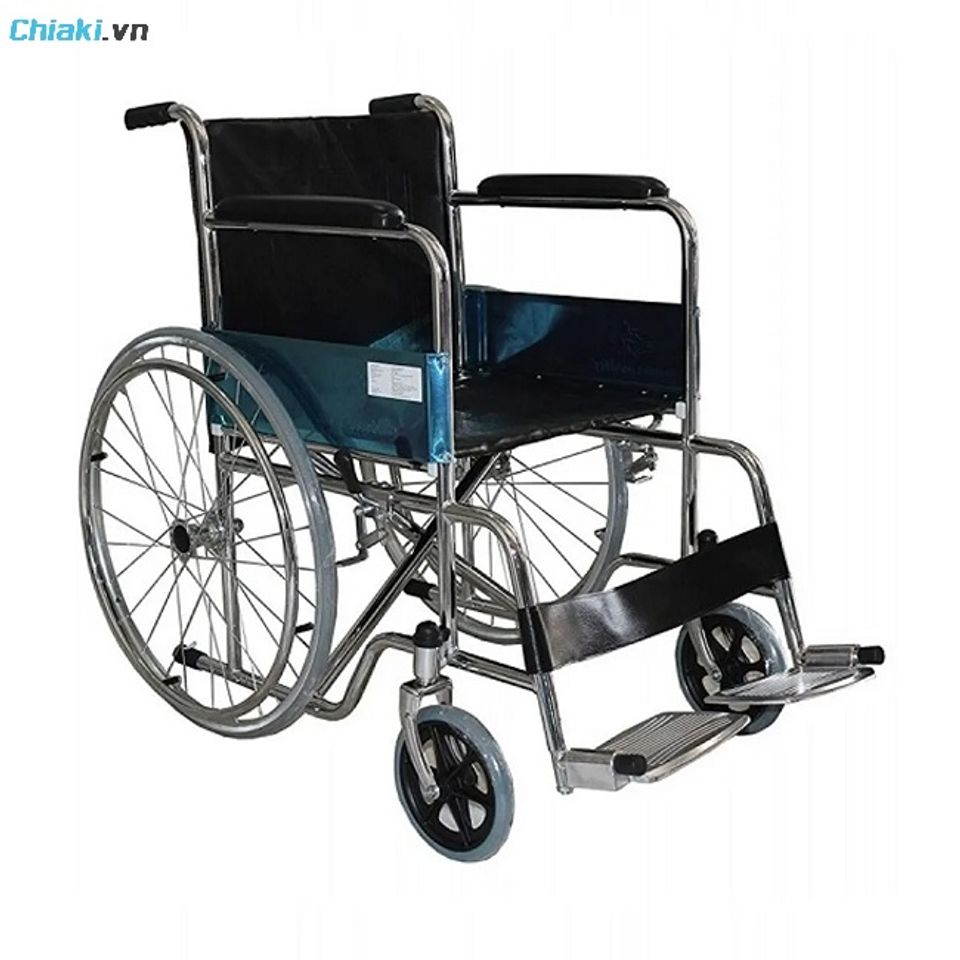 Xe lăn tay ti&ecirc;u chuẩn Lucass X9 được l&agrave;m từ th&eacute;p mạ cr&ocirc;m s&aacute;ng b&oacute;ng