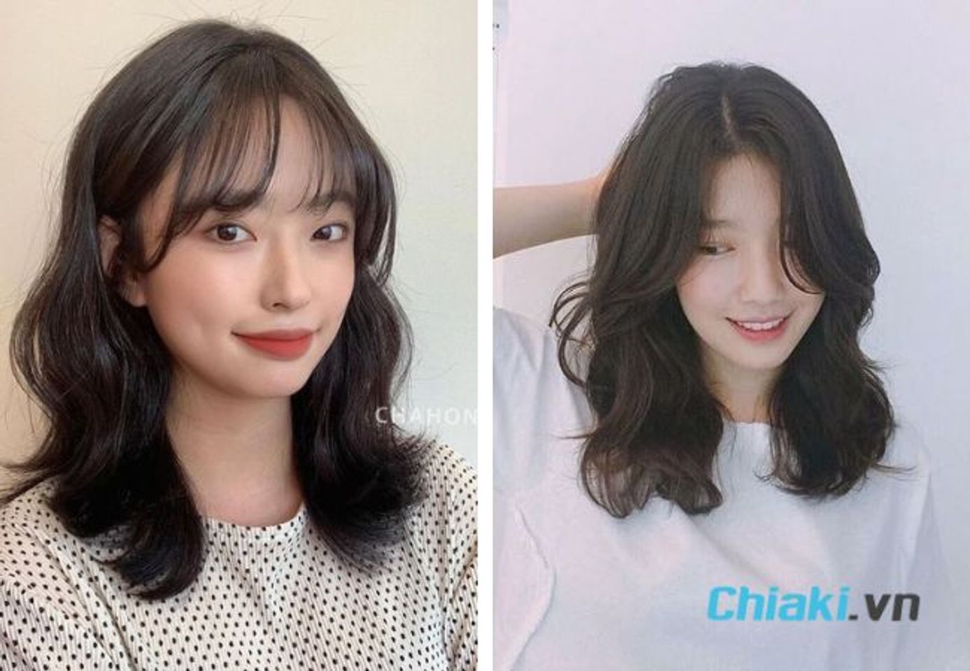 Kiểu t&oacute;c uốn ngang vai H&agrave;n Quốc