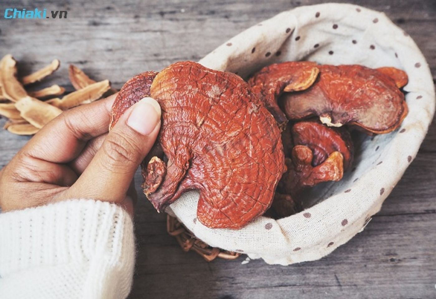 N&ecirc;n mua nấm linh chi kh&ocirc; nguy&ecirc;n tai hoặc đ&atilde; th&aacute;i l&aacute;t sẵn từ c&aacute;c cơ sở uy t&iacute;n, c&oacute; nguồn gốc r&otilde; r&agrave;ng.