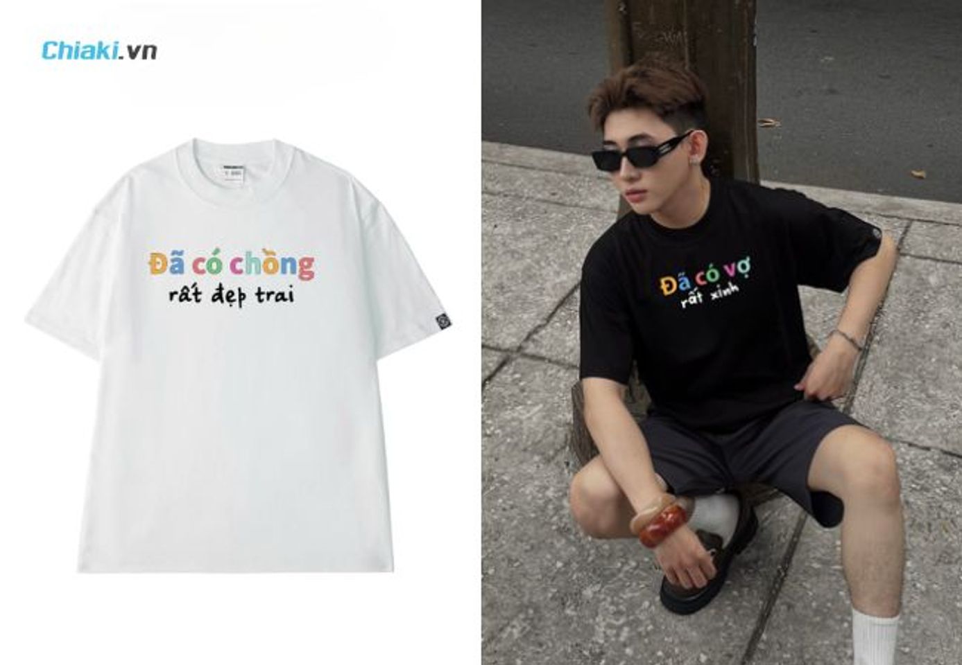 Bộ quần &aacute;o c&oacute; in &ldquo;Đ&atilde; c&oacute; chồng - Rất đẹp trai&rdquo; l&agrave; m&oacute;n qu&agrave; h&agrave;i hước nhưng &yacute; nghĩa cho hai vợ chồng