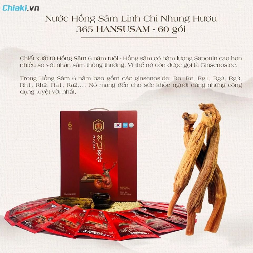 Nước hồng s&acirc;m nhung hươu H&agrave;n Quốc 365 bổ sung c&aacute;c dưỡng chất cần thiết