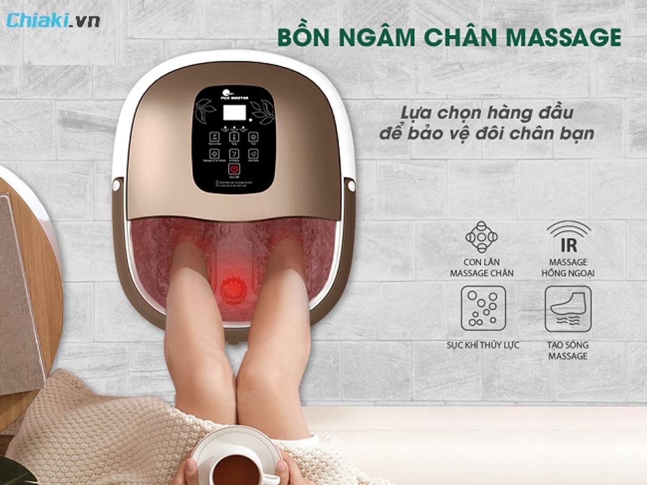 Bồn ng&acirc;m ch&acirc;n massage gi&uacute;p mẹ thư gi&atilde;n đ&ocirc;i ch&acirc;n, cải thiện tuần ho&agrave;n m&aacute;u