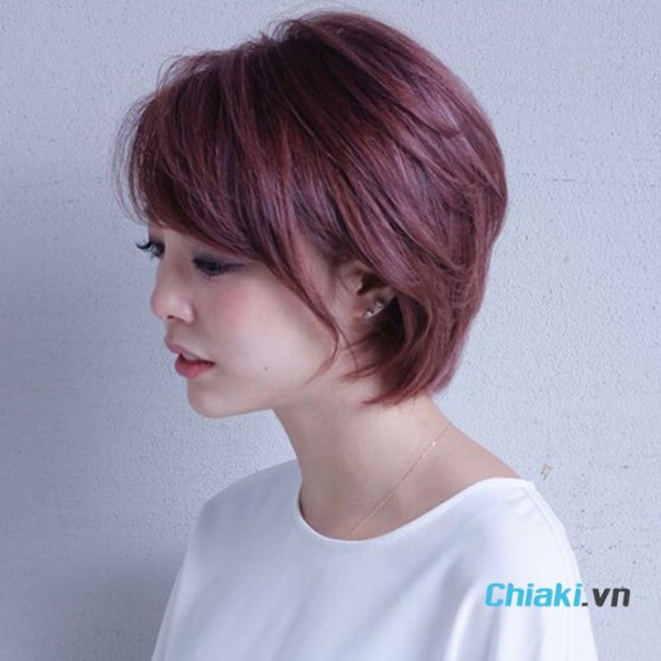 Tóc bob nhuộm đỏ tím