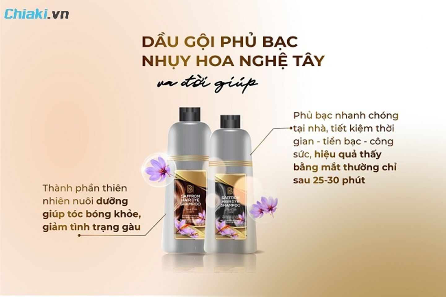Dầu gội phủ bạc H&agrave;n Quốc Saffron Hair Dye Shampoo