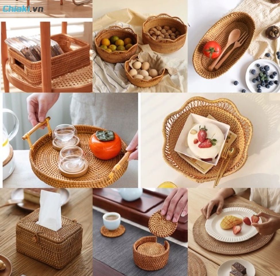 Khay đựng đồ đa năng bằng m&acirc;y tre lu&ocirc;n muốn hướng đến sự mộc mạc, gần gũi