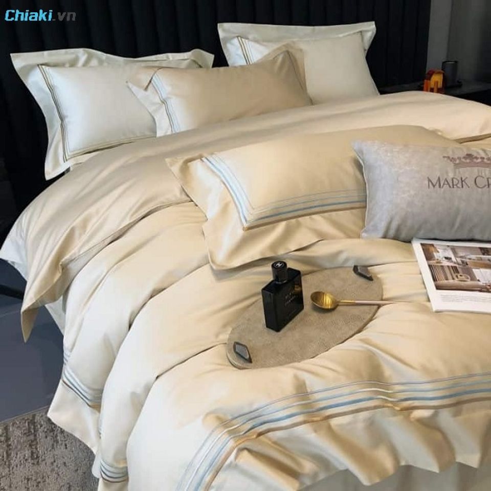 Bộ chăn ga gối cotton satin mềm mại, tho&aacute;ng kh&iacute;, &iacute;t b&aacute;m bụi v&agrave; chống nhăn