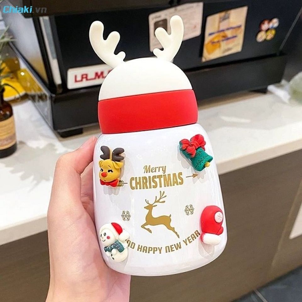 Cốc giữ nhiệt c&oacute; họa tiết Gi&aacute;ng sinh mang đậm kh&ocirc;ng kh&iacute; của lễ hội