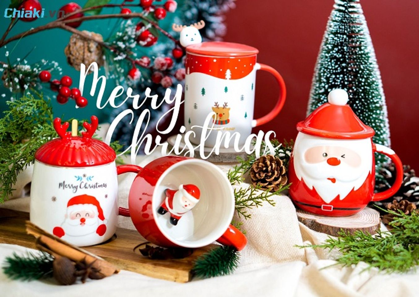 Cốc sứ k&egrave;m th&igrave;a Noel kh&ocirc;ng qu&aacute; đặc biệt, ph&ocirc; trương nhưng đang ngầm "bật đ&egrave;n xanh" cho cậu ấy