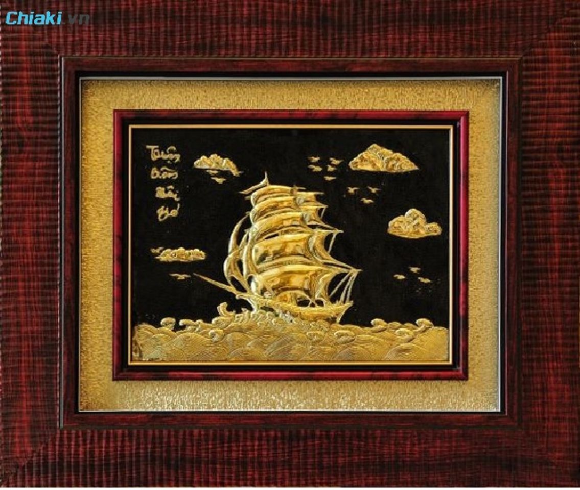 Tranh mạ v&agrave;ng &ldquo;Thuận buồm xu&ocirc;i gi&oacute;&rdquo; l&agrave; m&oacute;n qu&agrave; &yacute; nghĩa phong thủy s&acirc;u sắc