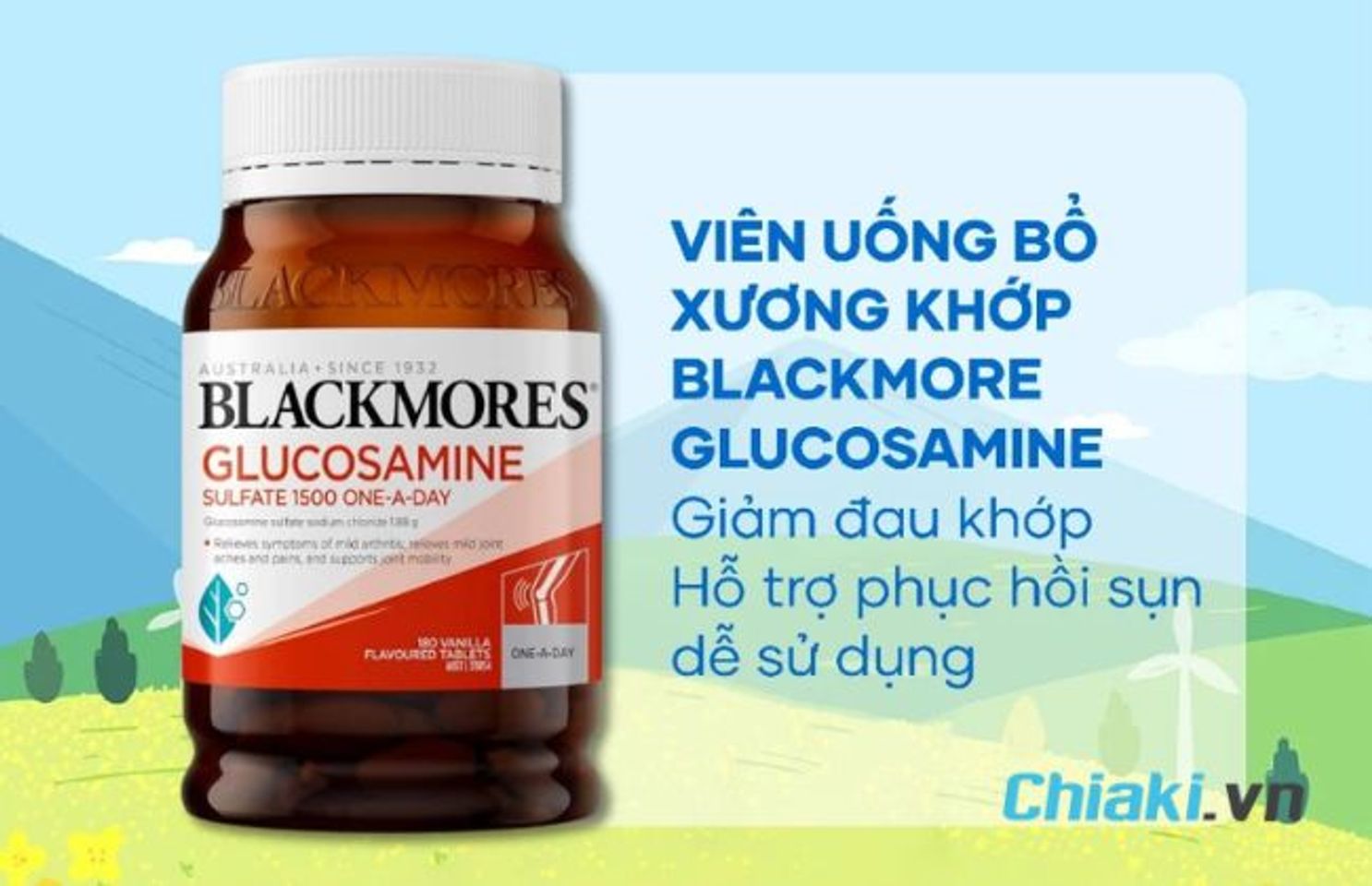 Thuốc bổ xương khớp cho người gi&agrave; Blackmores Glucosamine 1500mg