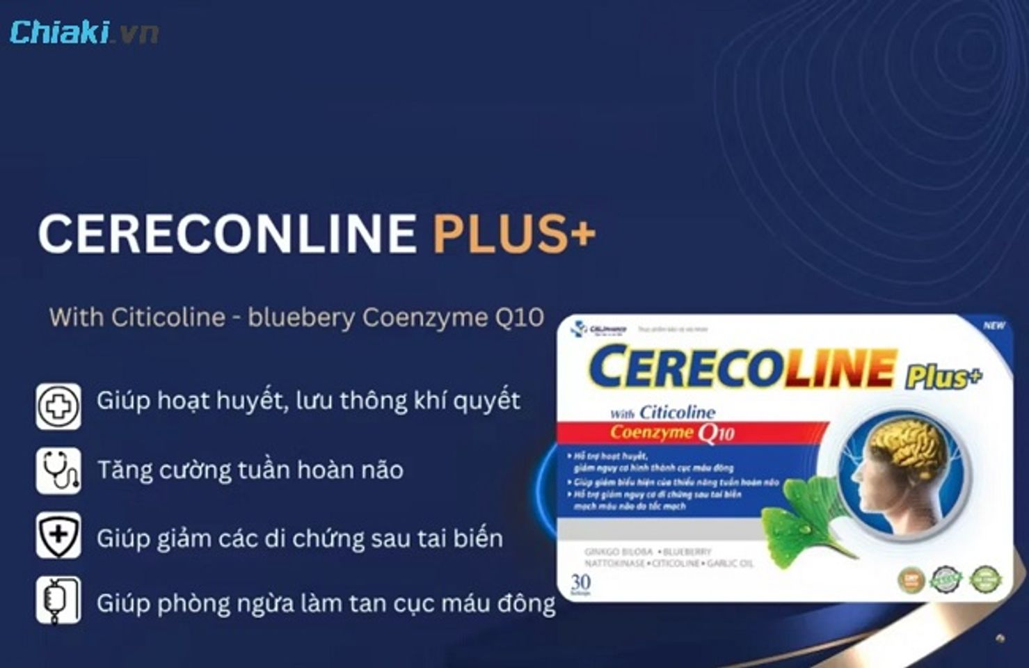Hoạt huyết dưỡng n&atilde;o Cerecoline Plus+ hỗ trợ bảo vệ sức khỏe, hỗ trợ tăng cường tuần ho&agrave;n m&aacute;u n&atilde;o
