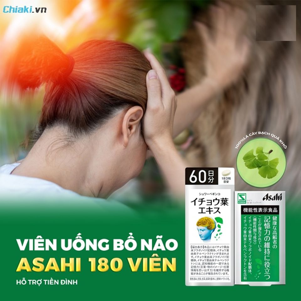 Thuốc hoạt huyết Asahi Schwabe Nhật Bản giảm triệu chứng rối loạn tiền đ&igrave;nh như hoa mắt, ch&oacute;ng mặt, &ugrave; tai
