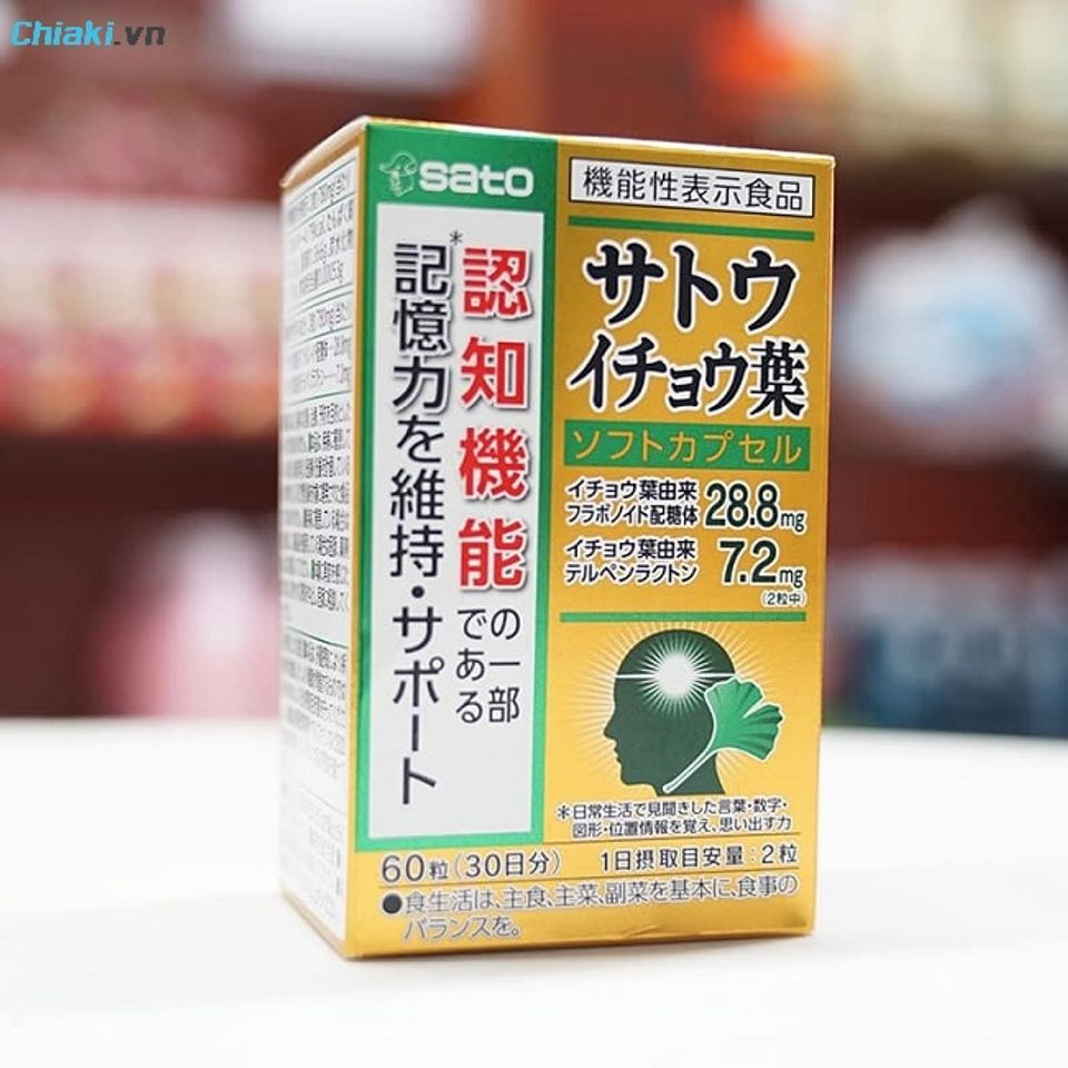 Vi&ecirc;n uống Sato Ginkgo Biloba Nhật Bản hỗ trợ tăng cường tuần ho&agrave;n m&aacute;u, giảm c&aacute;c triệu chứng rối loạn tiền đ&igrave;nh