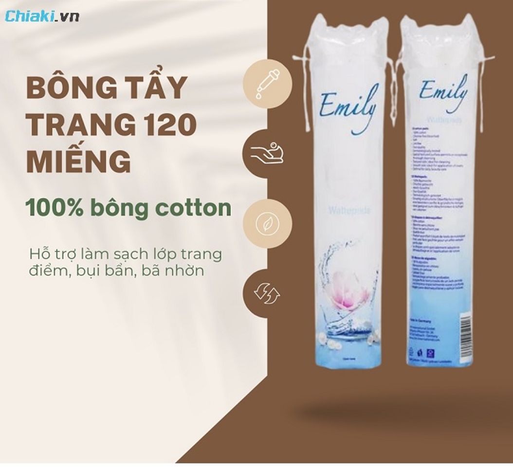 B&ocirc;ng tẩy trang tốt cho da dầu mụn Emily mềm, sạch, kh&ocirc;ng r&aacute;t da, được nhiều người d&ugrave;ng đ&aacute;nh gi&aacute; tốt
