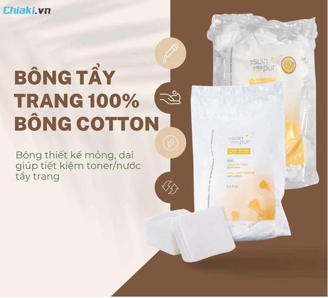 B&ocirc;ng tẩy trang Ph&aacute;p Tetra Medical Carr&eacute;s de Coton l&agrave;m sạch cao, độ mềm v&agrave; l&agrave;nh t&iacute;nh tuyệt đối