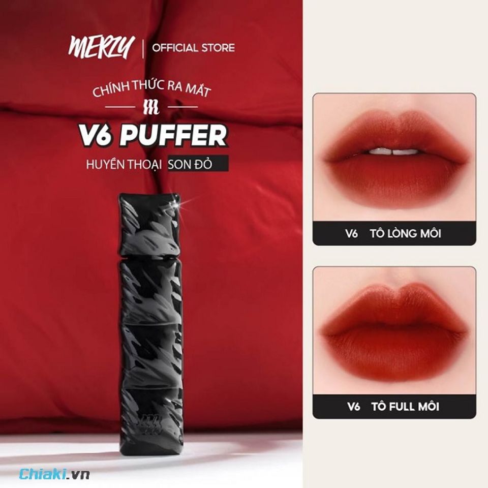Son Merzy Puffer Velvet Tint c&oacute; khả năng bền m&agrave;u, kh&ocirc;ng g&acirc;y kh&ocirc; m&ocirc;i
