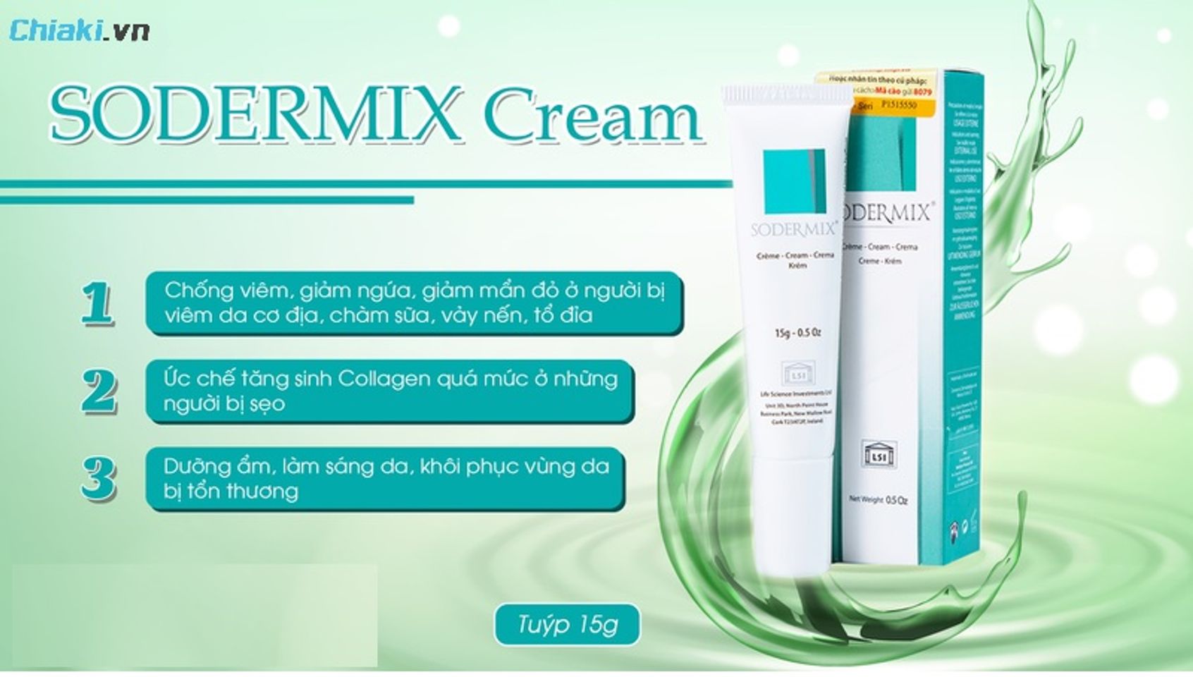 Kem b&ocirc;i vi&ecirc;m da cơ địa Sodermix cơ chế t&aacute;c động sinh học n&ecirc;n c&oacute; thể sử dụng l&acirc;u d&agrave;i m&agrave; kh&ocirc;ng g&acirc;y mỏng da