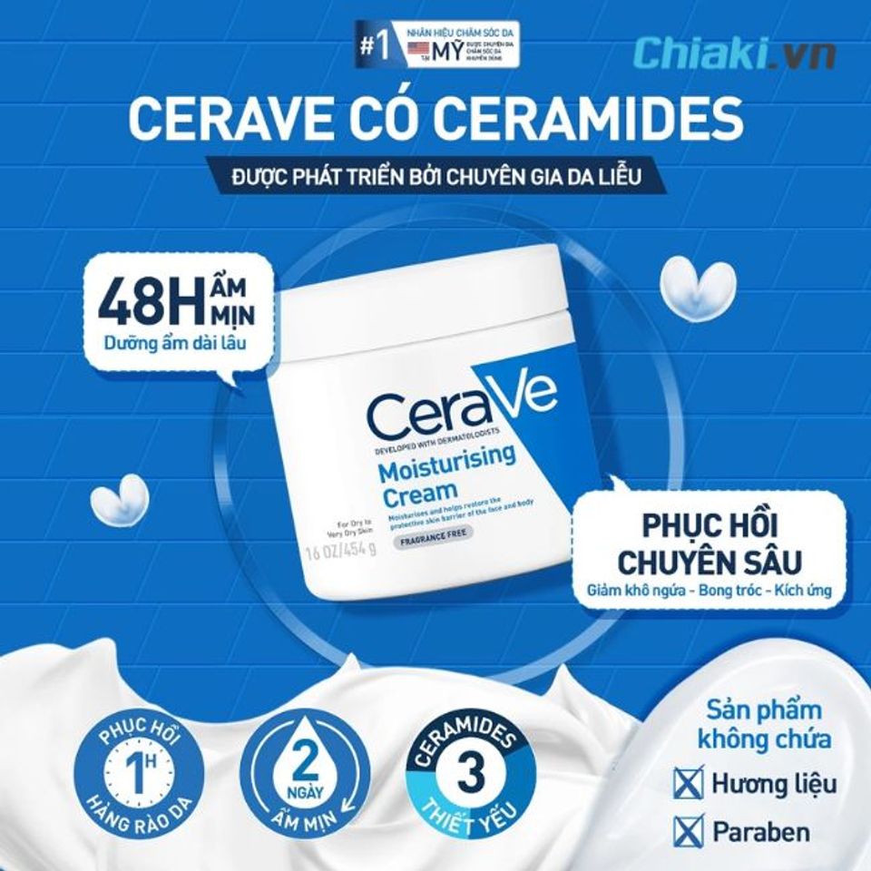 Kem dưỡng ẩm cho da kh&ocirc; nhạy cảm Cerave