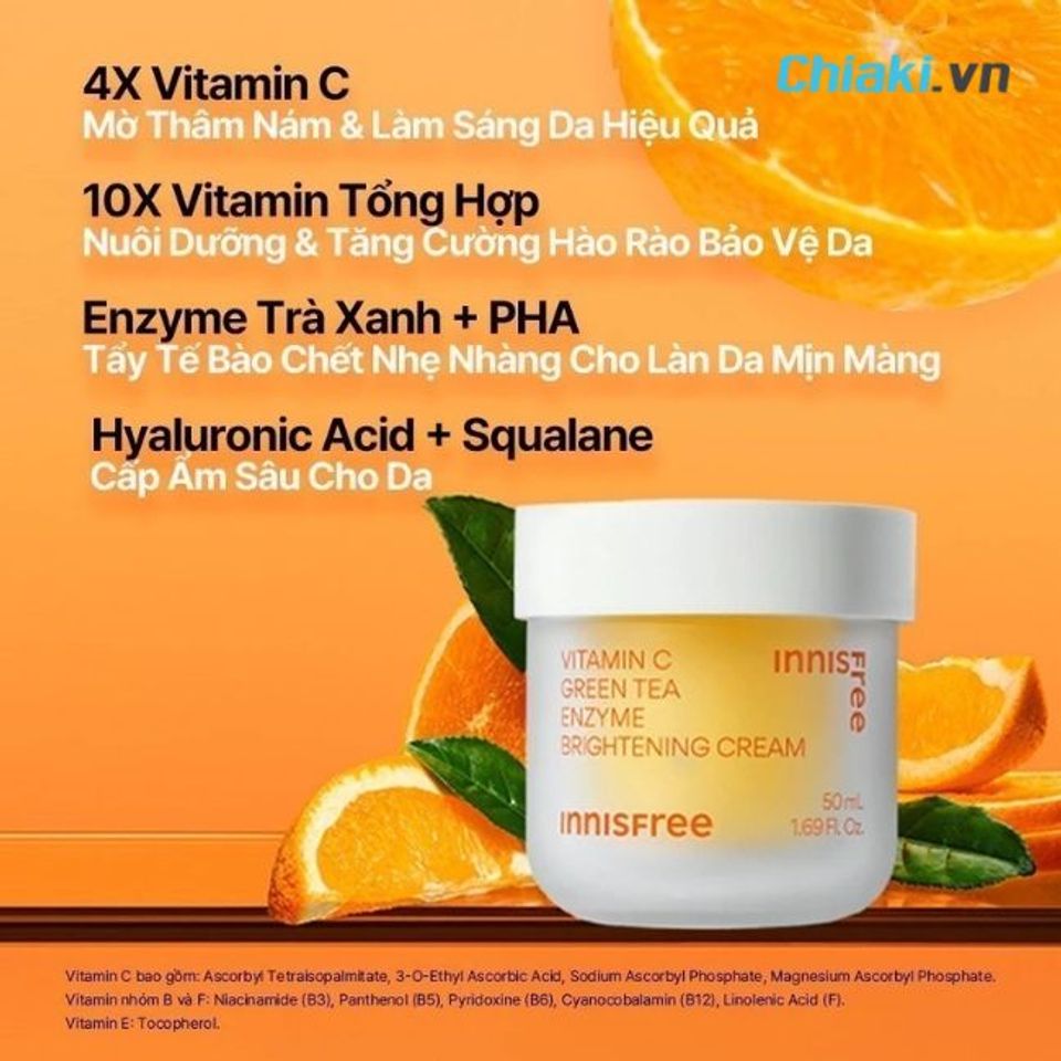 Kem dưỡng Green Tea Enzyme Vitamin C Brightening Gel Cream