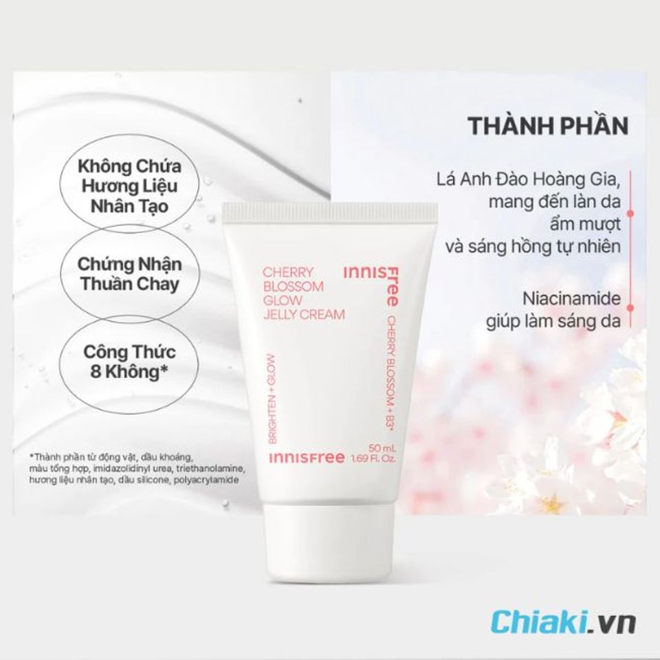 Kem dưỡng Innisfree Cherry Blossom Glow Jelly Cream