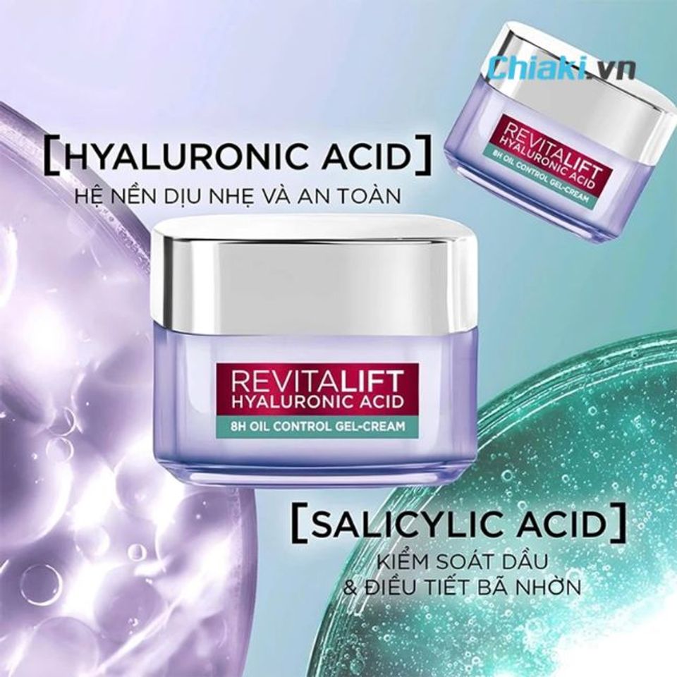 Kem dưỡng L'Oreal Revitalift Hyaluronic Acid 8H Oil Control Gel-Cream