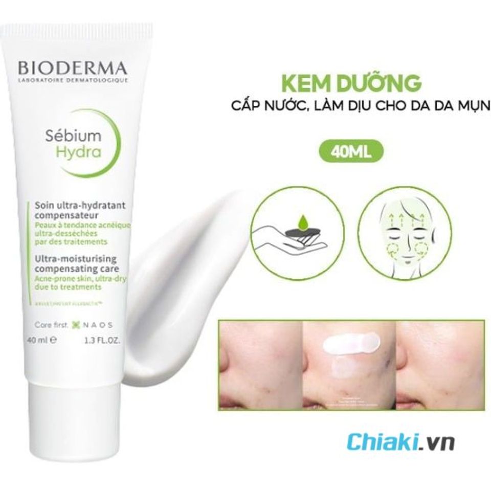 Kem dưỡng cho da dầu mụn Bioderma Sebium Hydra
