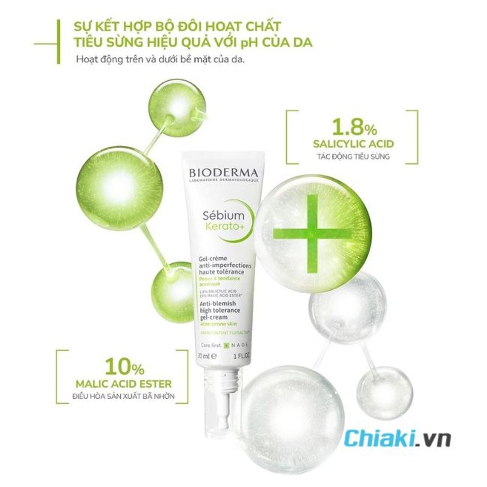 Kem dưỡng cho da dầu mụn Bioderma Sebium Kerato