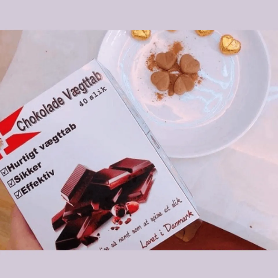 Kẹo Socola Giảm Cân Chính Hãng Đan Mạch Chokolade Vaegttab hộp 40 viên 2