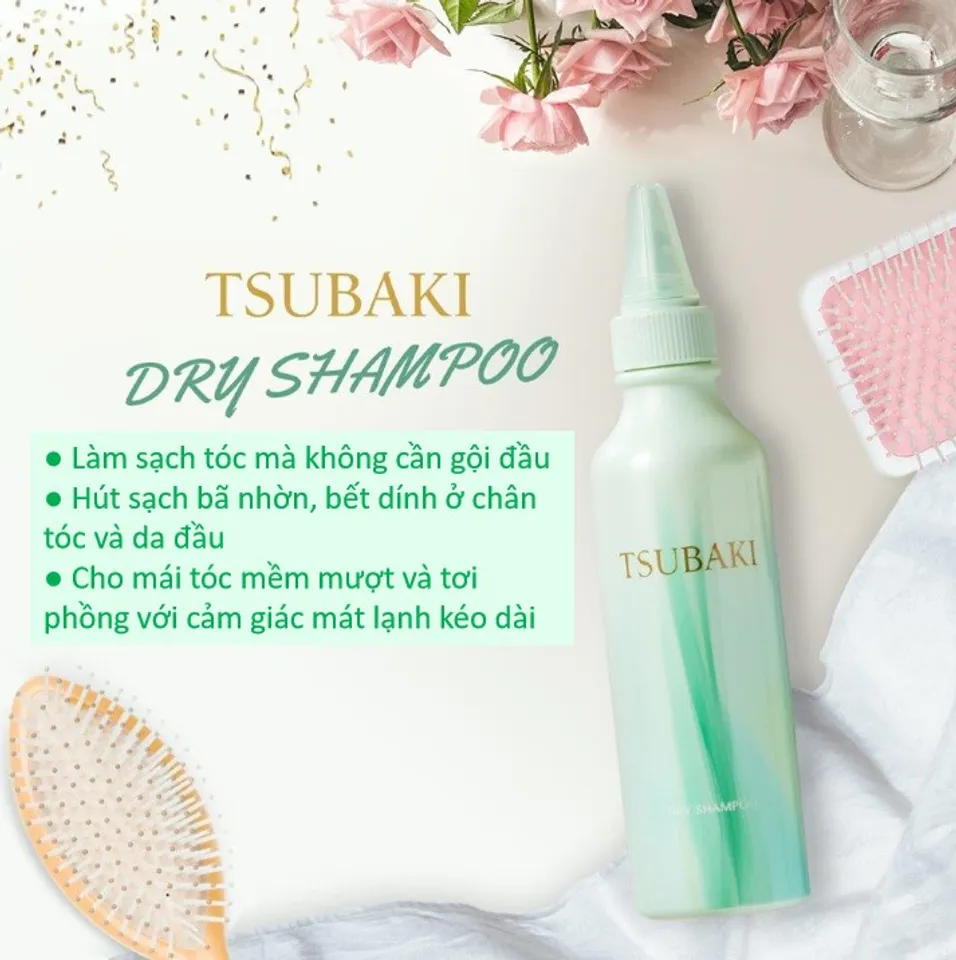 Dầu Gội Khô Giúp Tóc Chắc Khỏe TSUBAKI Dry Shampoo 180ml 2
