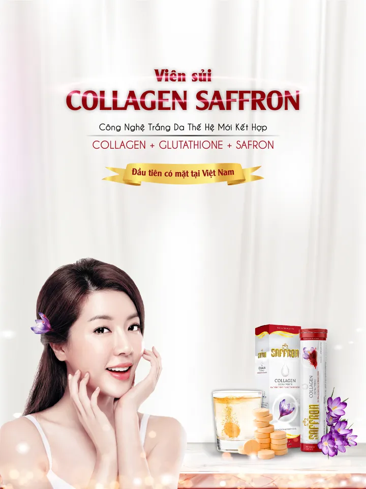 Viên sủi hỗ trợ trắng da Saffron Collagen Extra White chính hãng 2