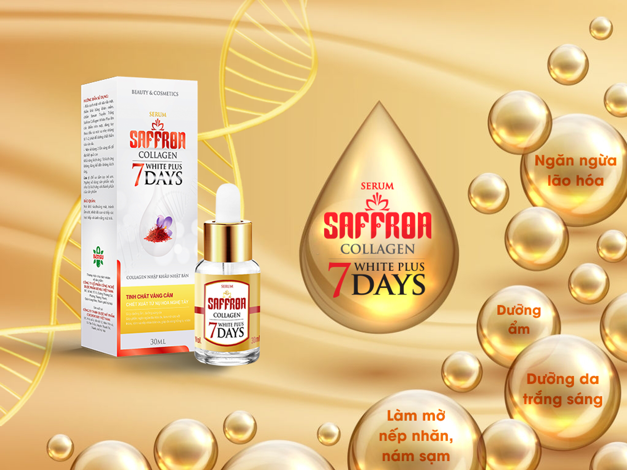 Serum dưỡng ấm, hỗ trợ trắng da Saffron Collagen White Plus 7days 1