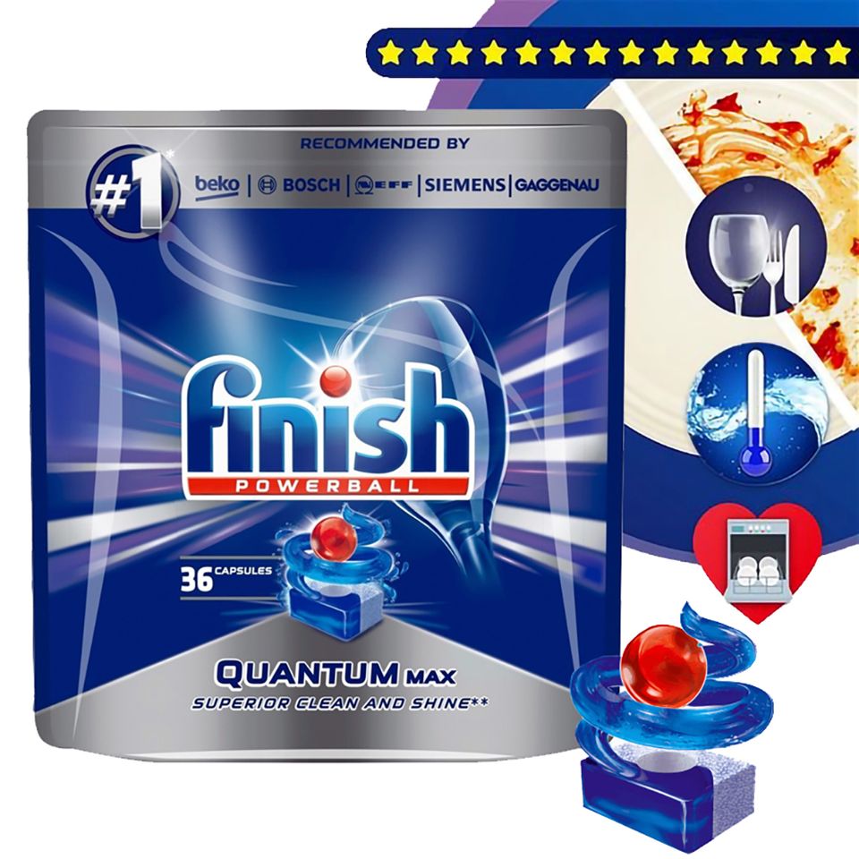 Túi 36 viên rửa chén Finish Quantum Max QT09445 1