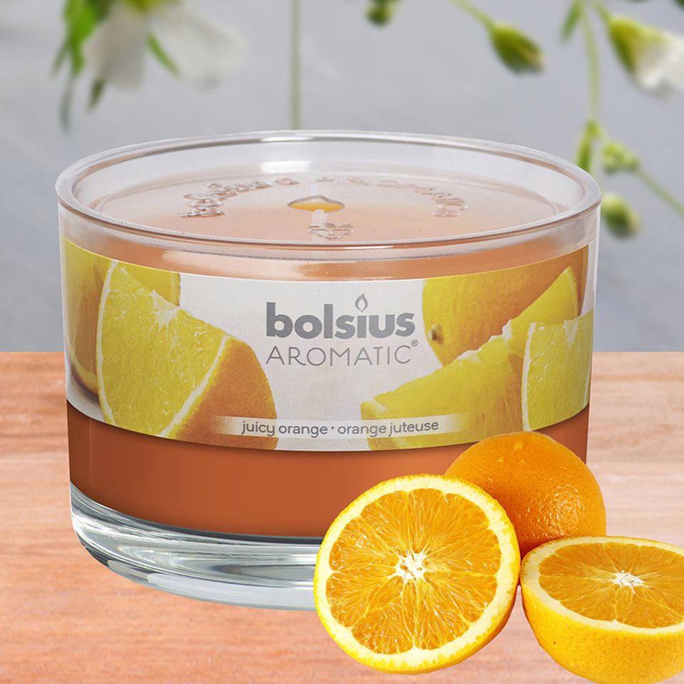 Ly nến thơm tinh dầu Bolsius 155g QT024881 hương cam ngọt 1