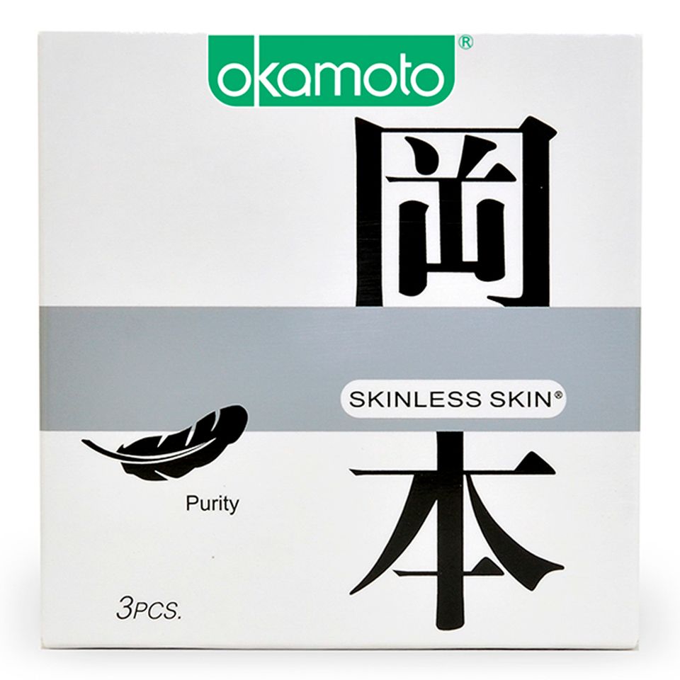 Bao Cao Su Okamoto Skinless Skin Purity Không Mùi Tinh Khiết Hộp 3 Cái 1