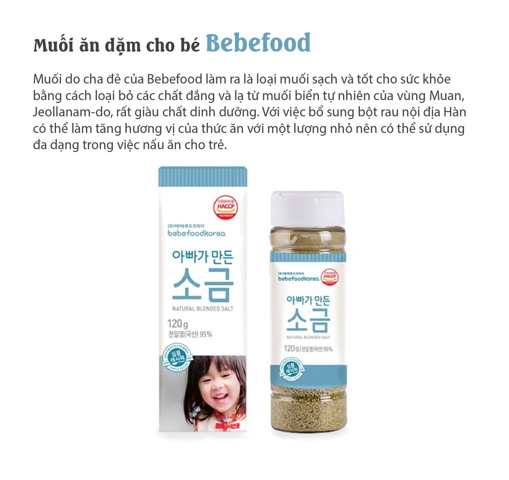 Muối ăn dặm cho bé Bebefood chính hãng Hàn Quốc 4
