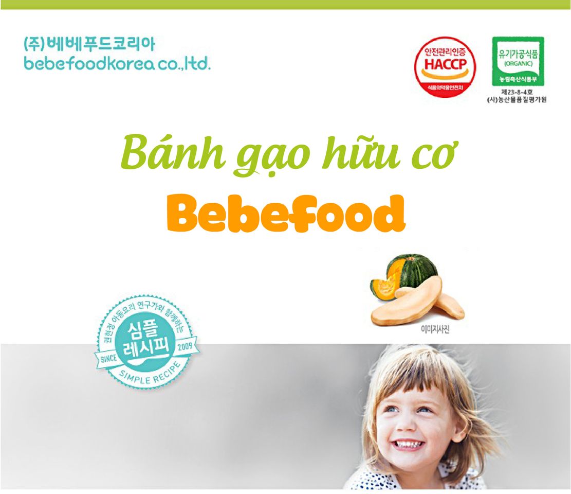 Bánh gạo ăn dặm hữu cơ cho bé Bebefood Hàn Quốc 4 vị 1