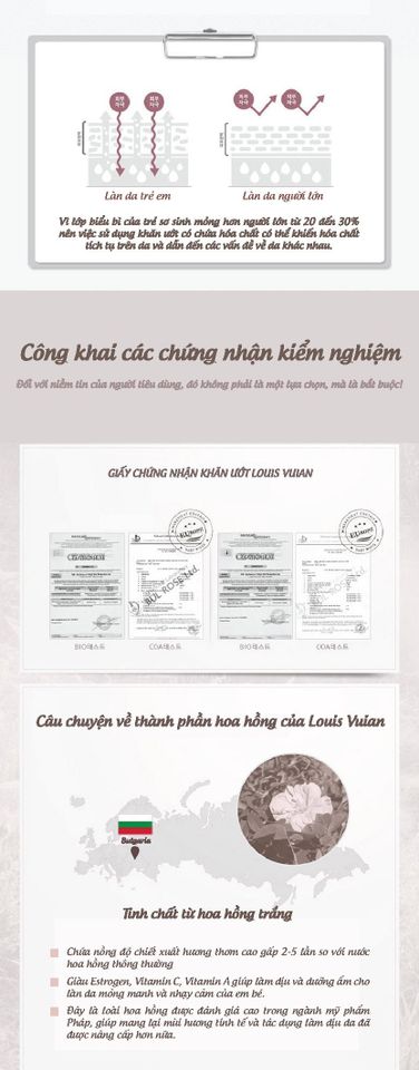 Khăn giấy ướt cho bé Louis Vuian 100 miếng Hàn Quốc 4