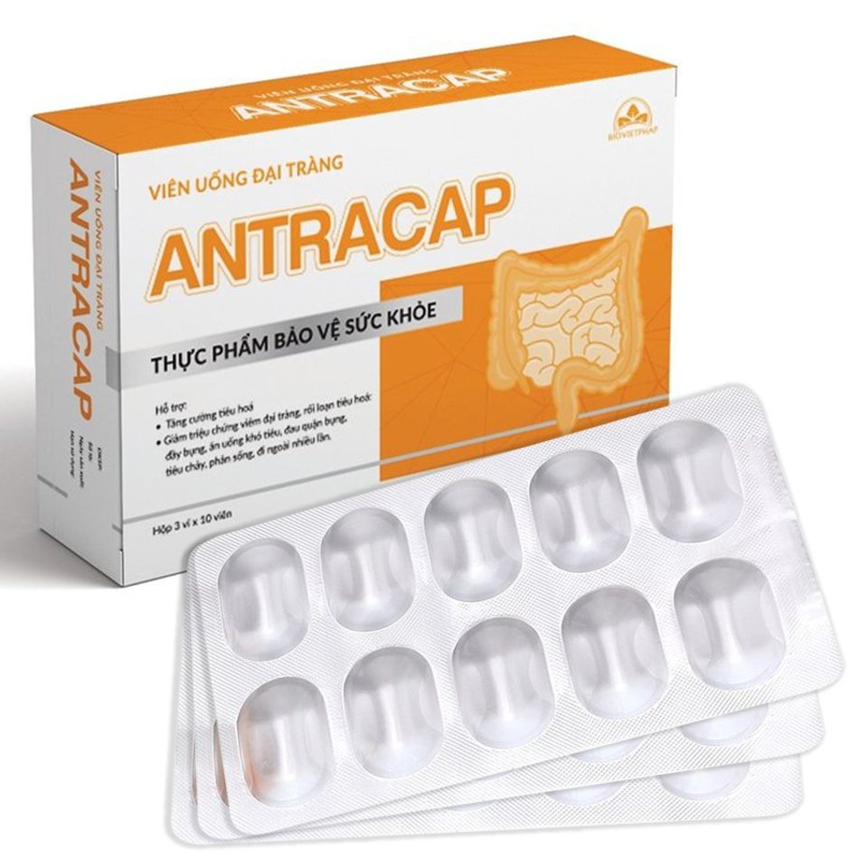 Viên uống hỗ trợ sức khỏe đại tràng Antracap, hộp 30 viên 1