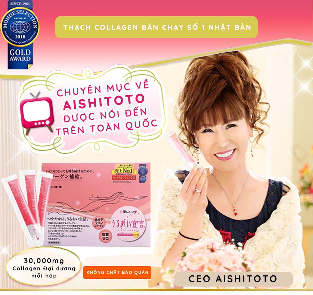 Thạch Bổ Sung Collagen Aishitoto Collagen Jelly Yuzu 1