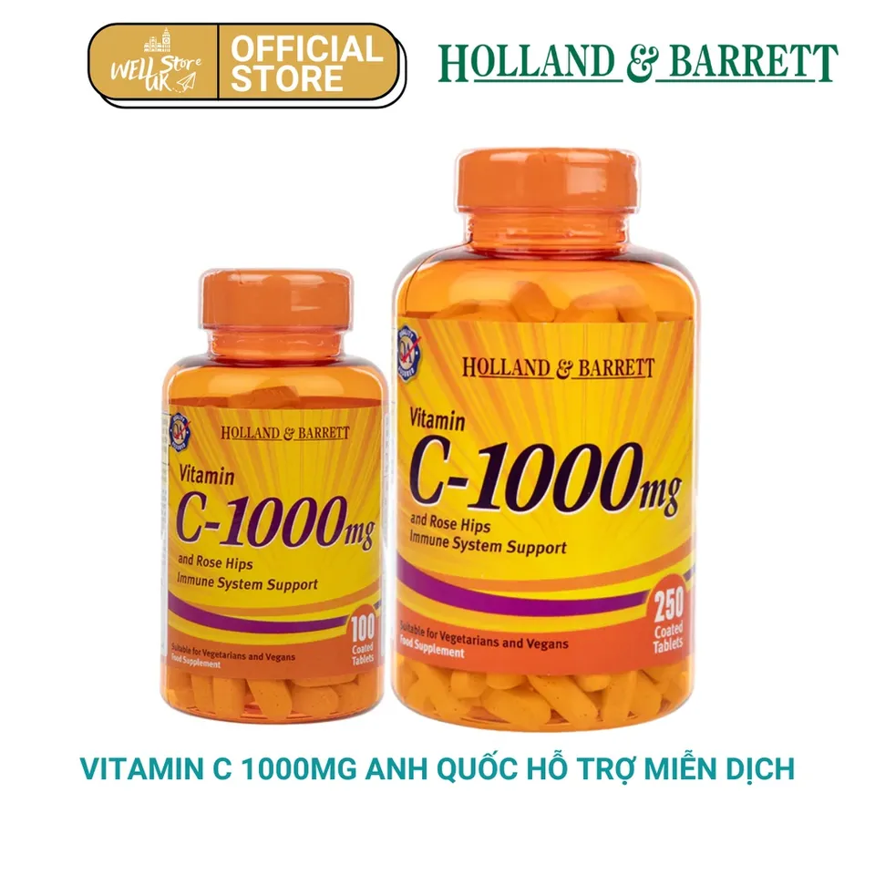 Vitamin C 100a0mg Holland Barret lọ 100 viên chính hãng 1