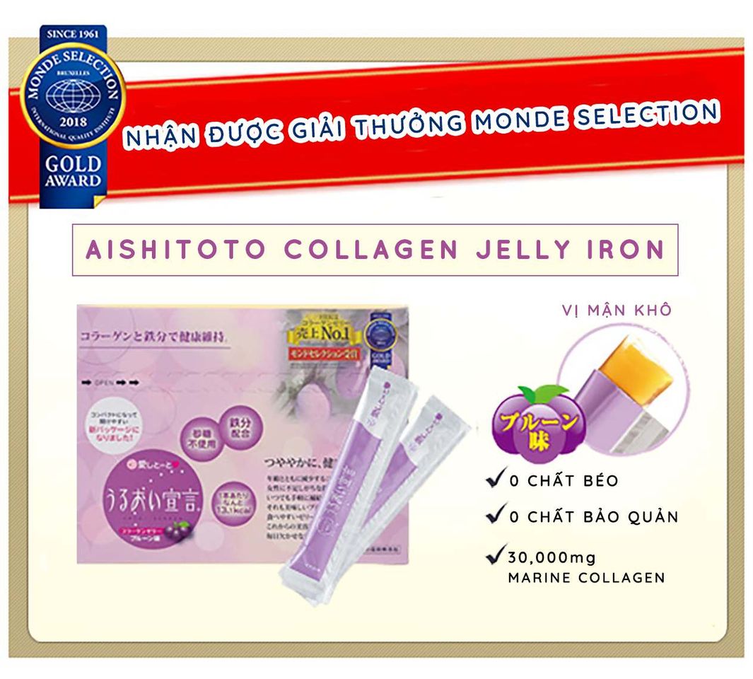 Thạch Collagen và Chất Sắt Aishitoto Collagen Jelly Iron 1