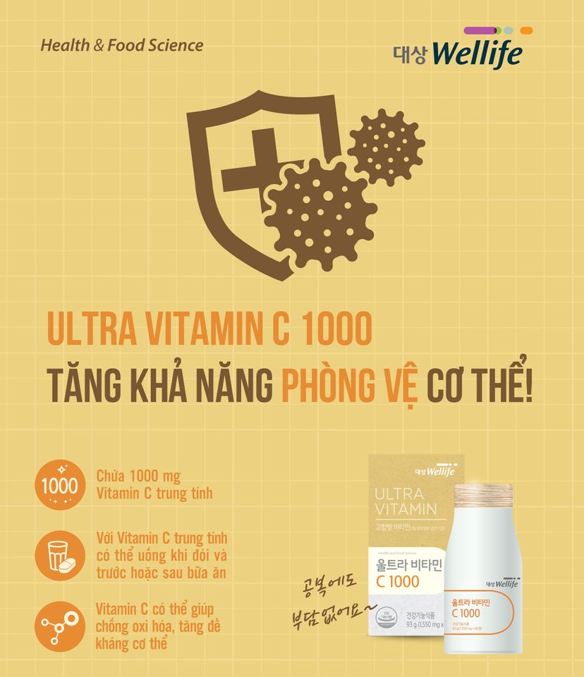 Ultra Vitamin C 1000 Wellife Hàn Quốc hộp 60 viên 1
