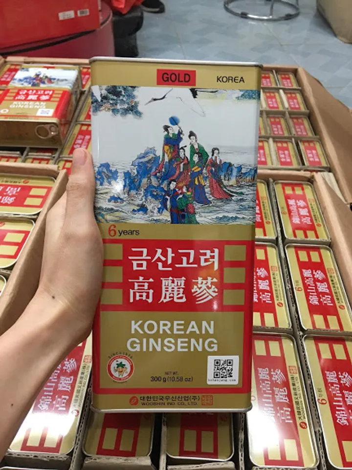 Hồng Sâm củ khô Wooshin Hàn Quốc hộp 300g loại 25 củ 1