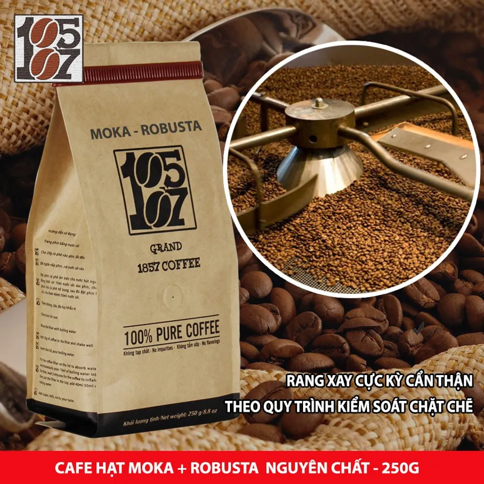 Cà phê HẠT thượng hạng Moka Robusta nguyên chất 2