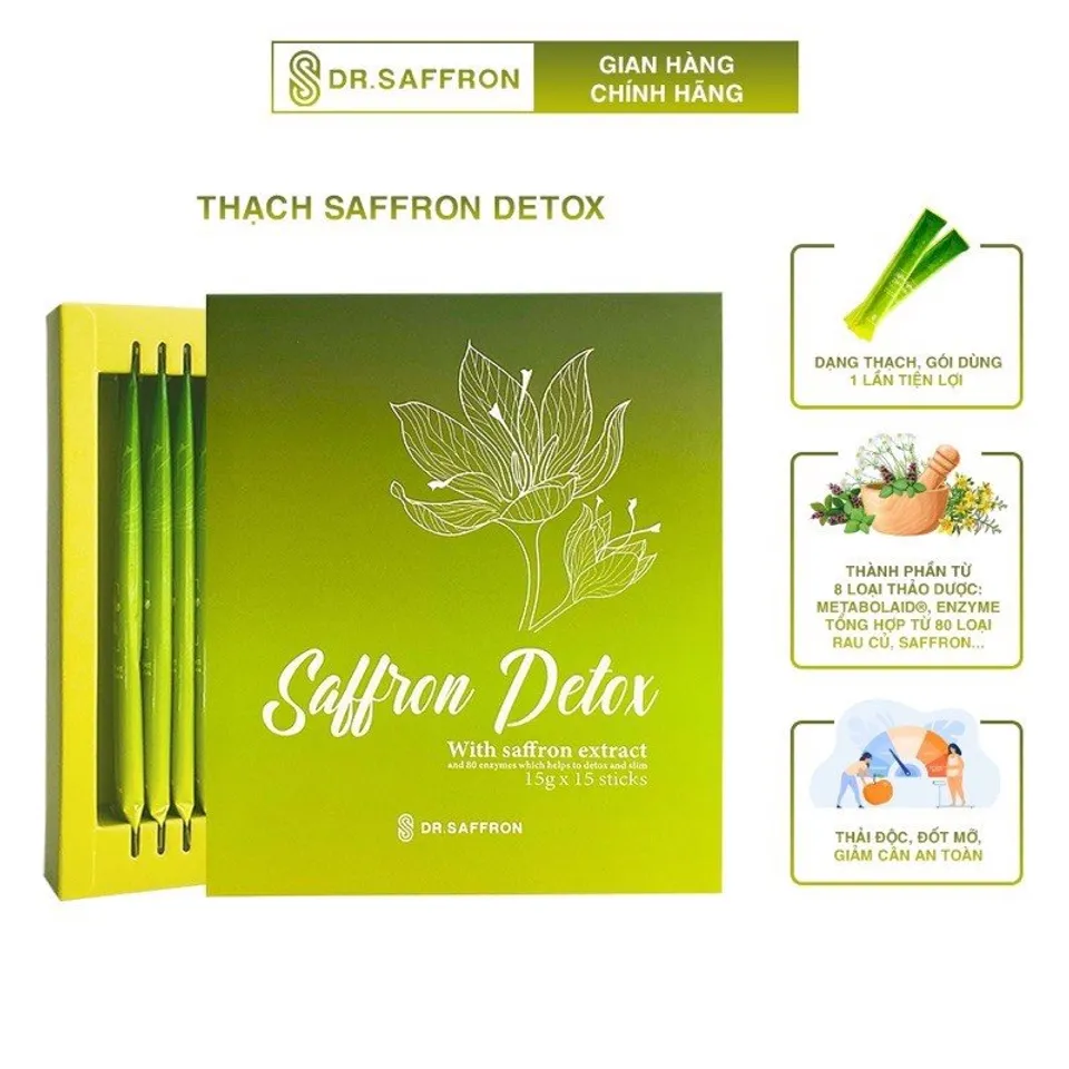 Thạch Saffron Detox Gỉam mỡ Dr Saffron Hộp 15 gói 2